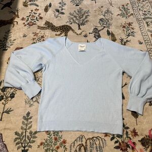 Abercrombie & Fitch Light Blue V-Neck Ribbed Sweater